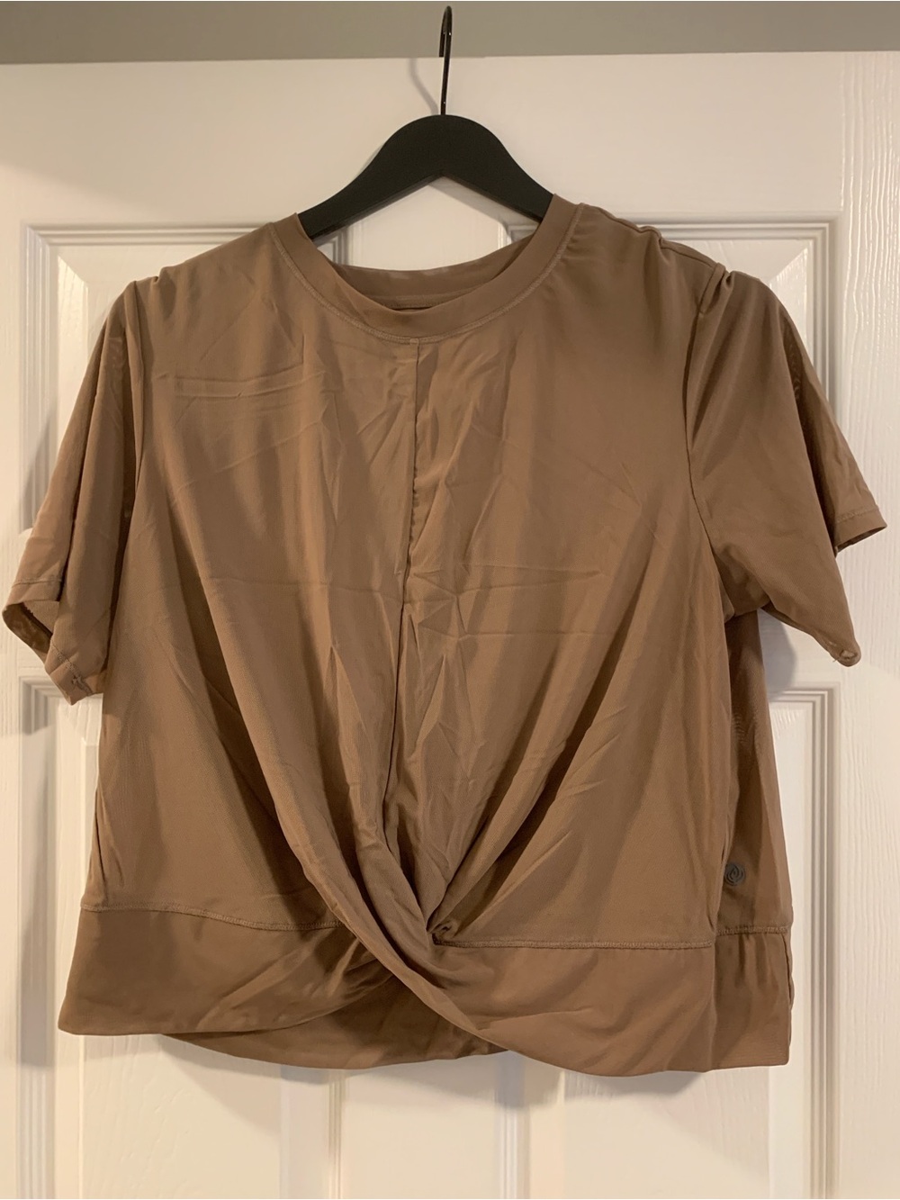 Apana Brown Twist-Knot Short Sleeve Tee